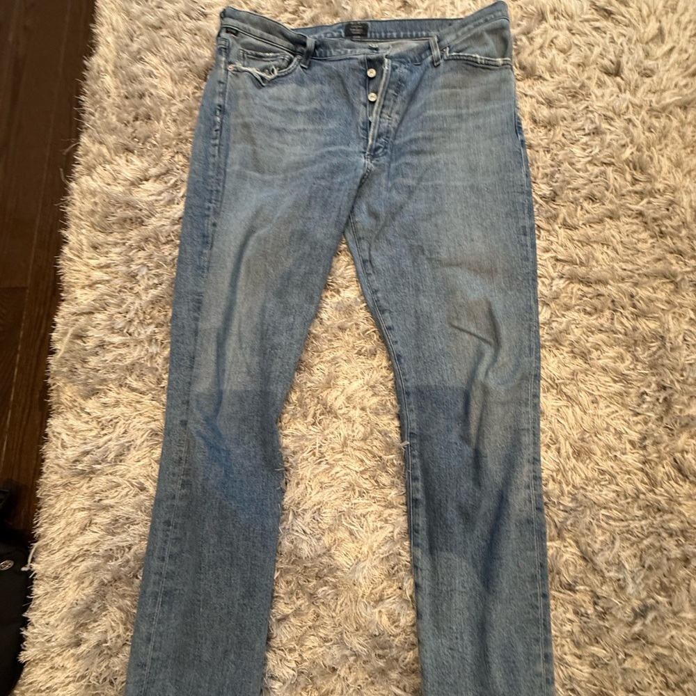 Light Blue Straight-Leg Jeans